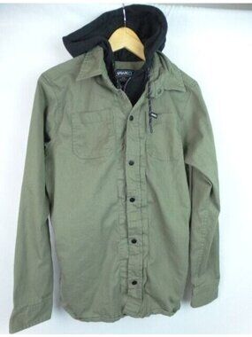 Tony Hawk Men's Jacket Size Medium Green Hooded Hoodie Layered Skater Jacket